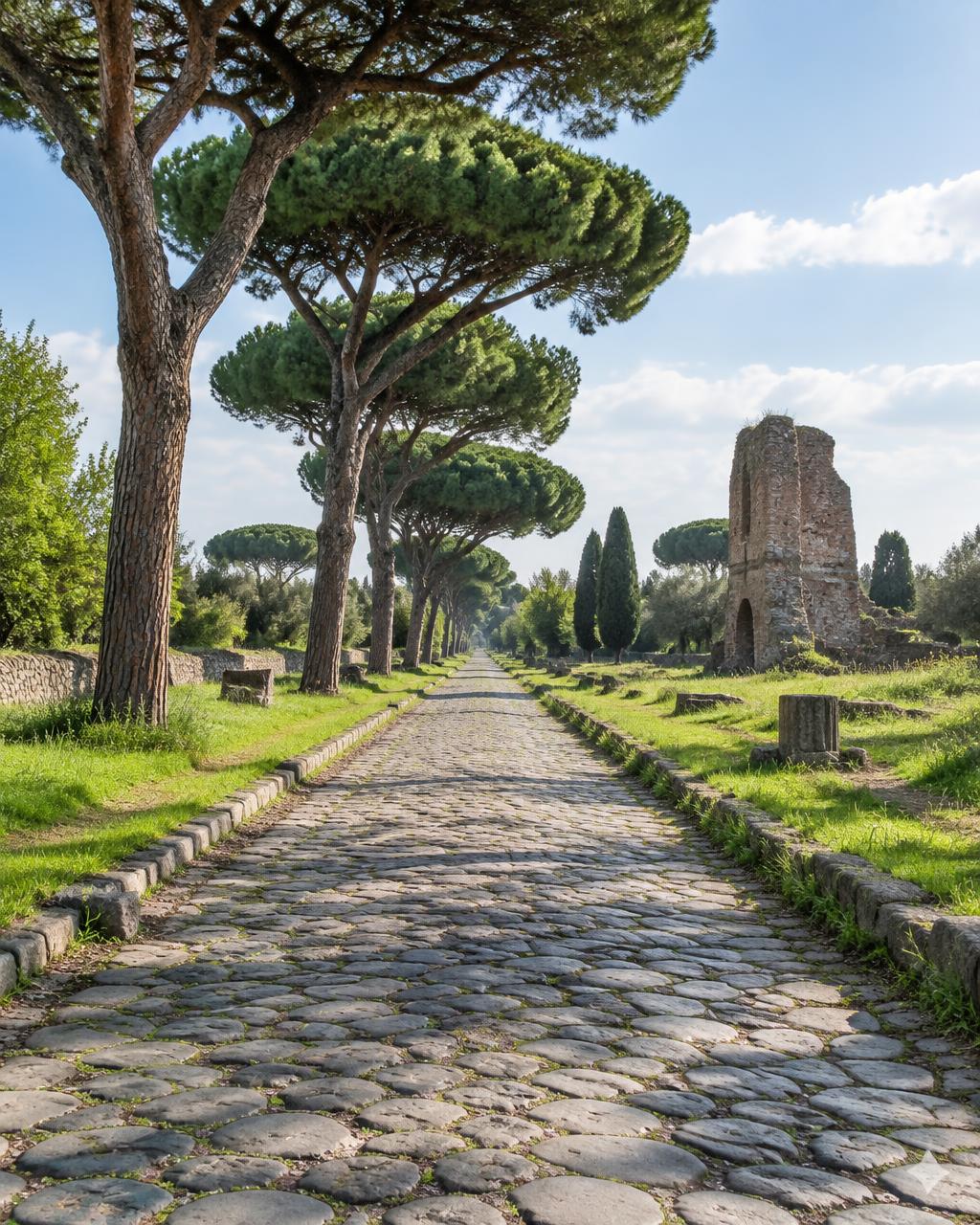 La Via Appia Antica tra pini e basoli romani